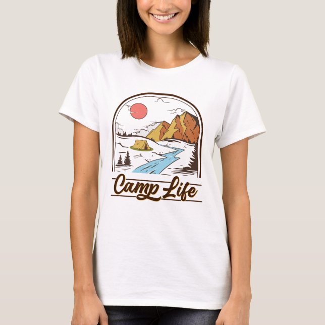Camping för Camp Life Mountain T Shirt (Framsida)