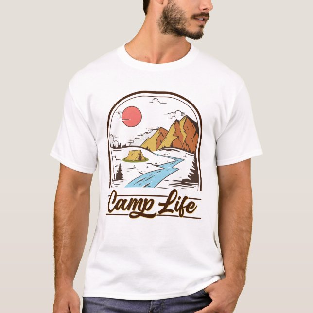 Camping för Camp Life Mountain T Shirt (Framsida)