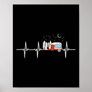 Camping för Camper Trailer-pulsslag för pulsslag Poster