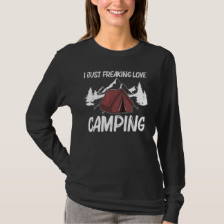 Camping för män kvinnor Övernattning Utomhusaktivi T Shirt