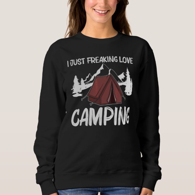 Camping för män och kvinnor Övernattning Utomhusak T Shirt (Framsida)