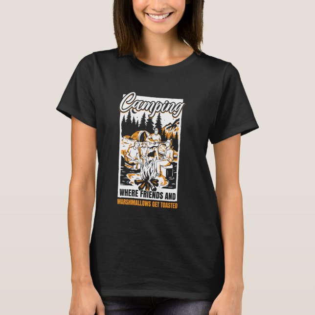 Camping för motorhem Retro Caravan Rv Trailer Camp T Shirt (Framsida)
