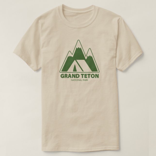 Camping för nationalparksbergen Grand Teton T Shirt (Design framsida)