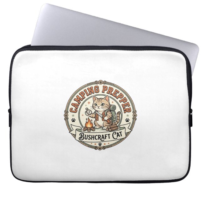 Camping Förbereddare Bushcraft Katt Camping Förber Laptop Fodral (Framsidan)