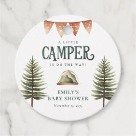 Camping Forest Watercolor Baby Shower Gåvor Etiketter