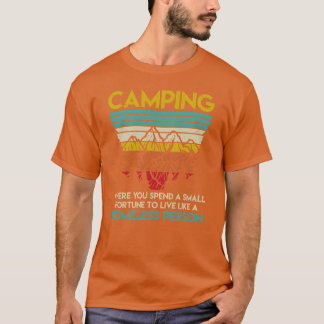Camping Fortune Hemlös Person Retro Camper Män f T Shirt