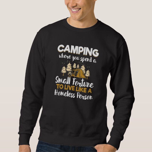 Camping Fortune Homune Person Funny Camping Camp Lång Ärmad Tröja (Framsida)