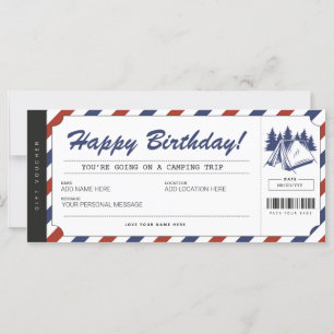 Camping Gift Voucher-sommarlägercertifikat