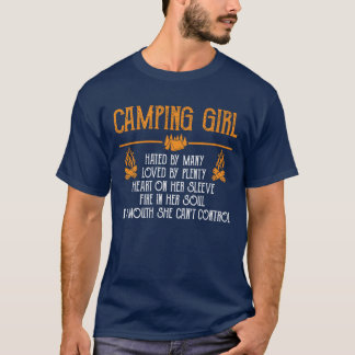 Camping Girl Hated By Many Loved By Plenty Heart f T Shirt