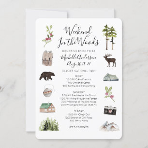 Camping Glamping Bachelorette Helg Itinerary I Inbjudningar