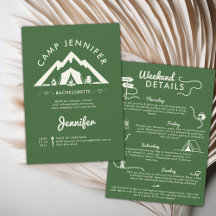 Camping Glamping Camp Grönt Bachelorette Party
