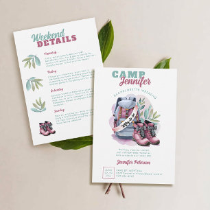 Camping Glamping Camp Wifey Bachelorette Party Inbjudningar