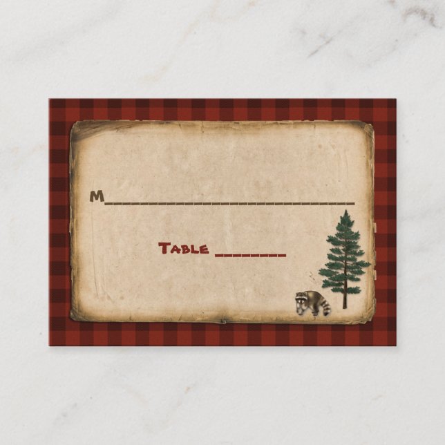 Camping, Glamping, Nature Bröllop Place Card Placeringskort (Framsida)