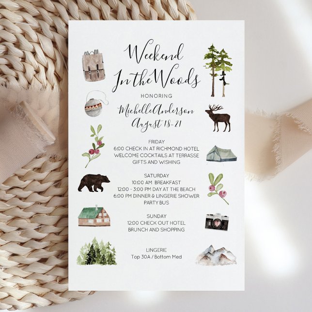 Camping Glamping Sjungmö Weekend Itinerary (Camping Glamping Bachelorette Weekend Itinerary invitation)