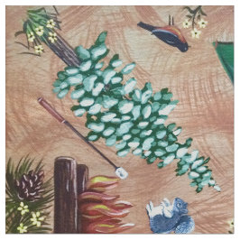 Camping Glamping & Smores Fabric Tyg