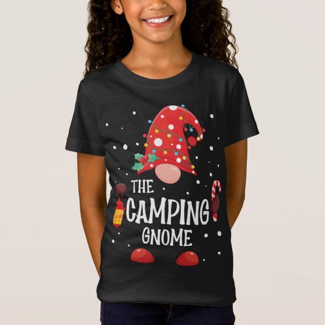 Camping Gnome Matching Family-jultomten T Shirt (Framsida)