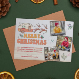 Camping God jul Photo Collage Reindeer Julkort