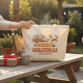 Camping God jul rener Personlig Namn Jumbo Tygkasse