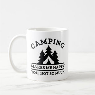 Camping gör mig lycklig kaffemugg