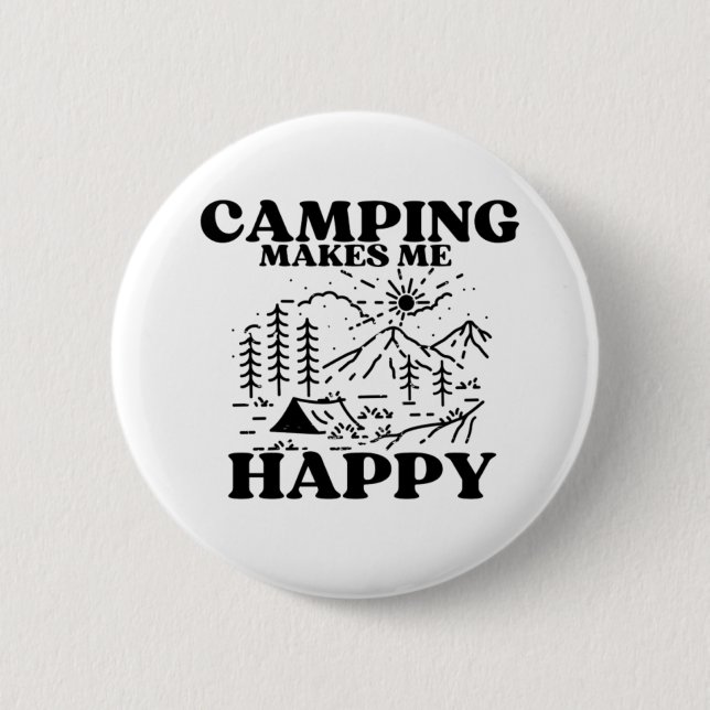 Camping gör mig lycklig knapp (Framsida)