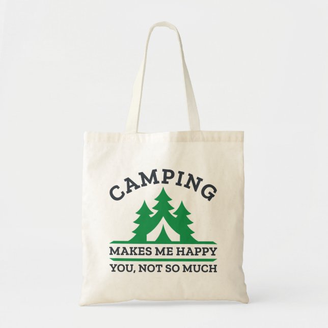 Camping gör mig Lycklig Tygkasse (Framsidan)