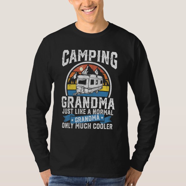 Camping Grandma Camper Rv Retro utomhus Womens T Shirt (Framsida)