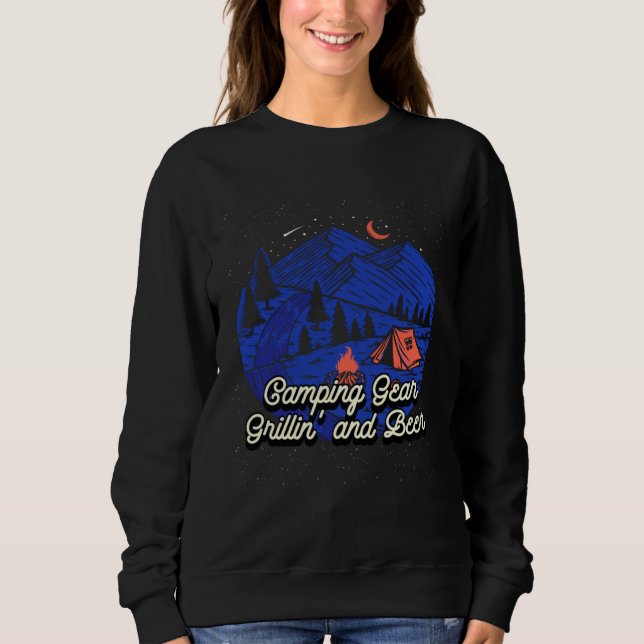 Camping Grillin and Beer Camper Party Camp Reunion T Shirt (Framsida)