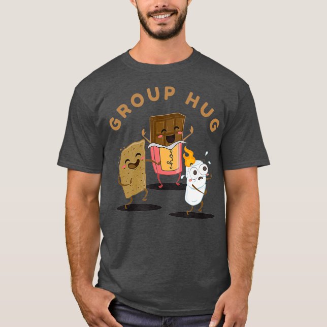 Camping Group Hug Smores Marshmallow och Funny T Shirt (Framsida)