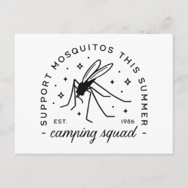 Camping group mosquito funny summer camp trip vykort