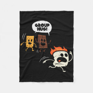 Camping Grupp Hug Smores Rolig Marshmallow Män Kvi Fleecefilt