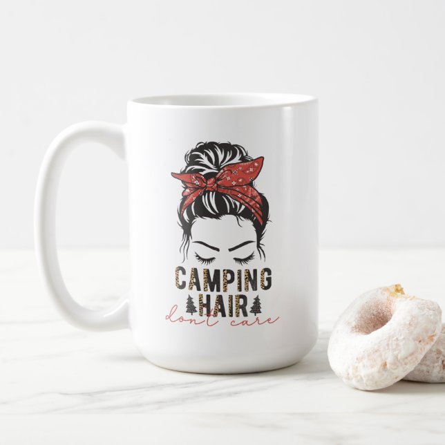 Camping Hair bryr sig inte Kaffemugg (Med munk)