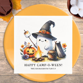 Camping Halloween Lycklig Camp-o-ween Cute Ghost Pappersservett