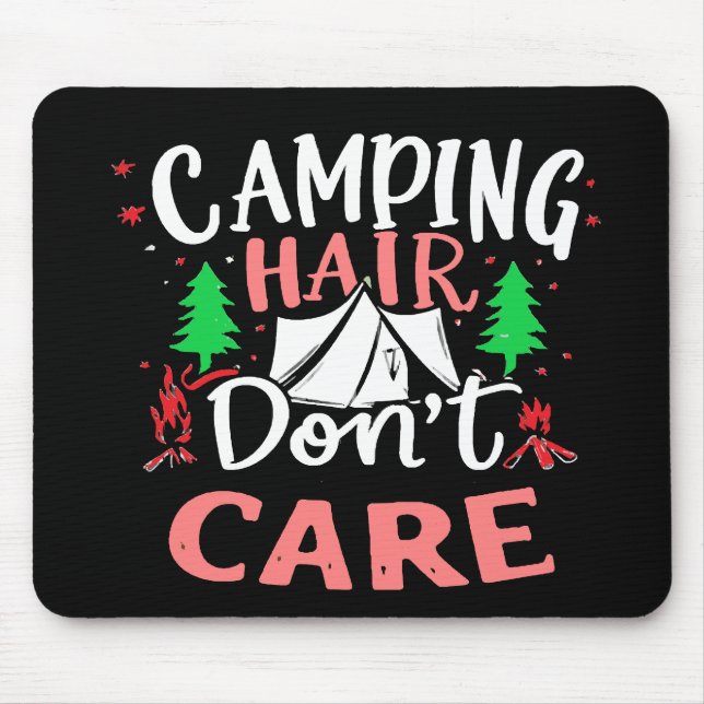 Camping Hår Spelar Ingen Roll Roligt Musmatta (Framsidan)