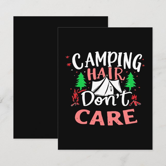 Camping Hår Spelar Ingen Roll Roligt Tilläggskort (Fram/baksida)