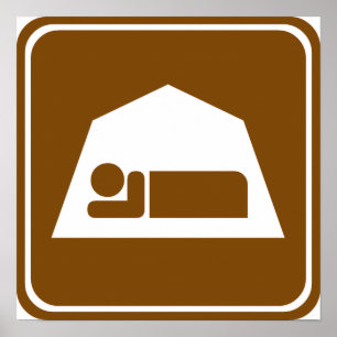 Camping Highway-tecken Poster