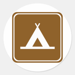 Camping Highway-tecken Runt Klistermärke