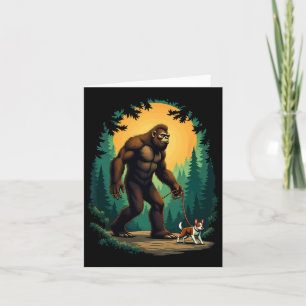 Camping Hiking Bigfoot Walking with Boston Terrier Kort