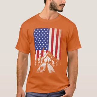 Camping Hiking Lover American Flag For Men Women f T Shirt