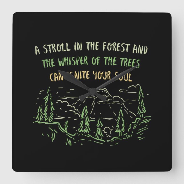 Camping Hiking Mountains Gift Fyrkantig Klocka (Framsida)