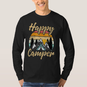 Camping Hiking Present Lycklig Camper T Shirt