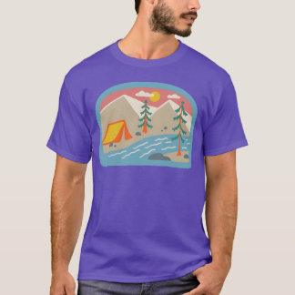Camping hippie 80-tal familj t shirt