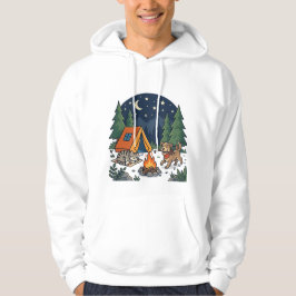 Camping Hund och Katt Äventyr Hoodie