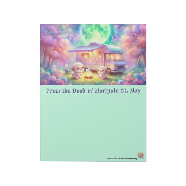 Camping Hunds Notepad med Smores Anteckningsblock (Roterad)