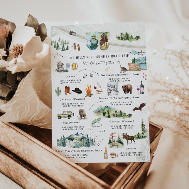 Camping i bergen Sommarrutt Itinerary Inbjudningar (Skapare uppladdad)