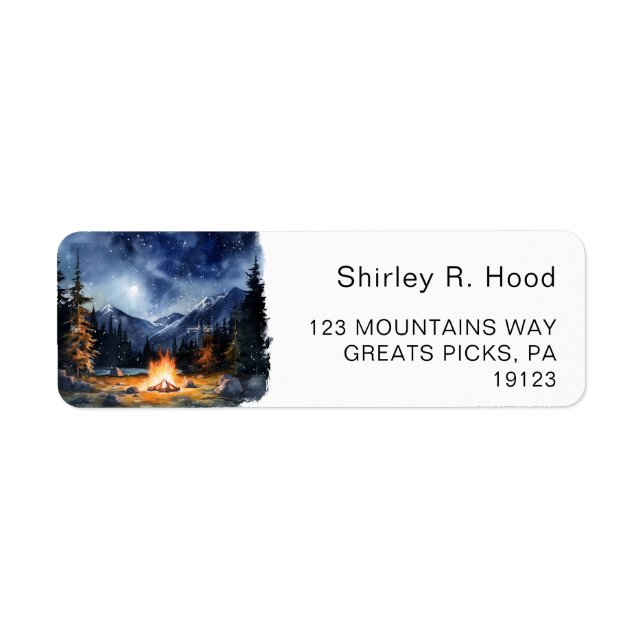 Camping i bergen Systerweekend återresa Returadress Etikett (Framsidan)