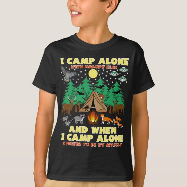 CAMPING-I CAMP-ENSAM, roligt med skribenter T Shirt (Framsida)
