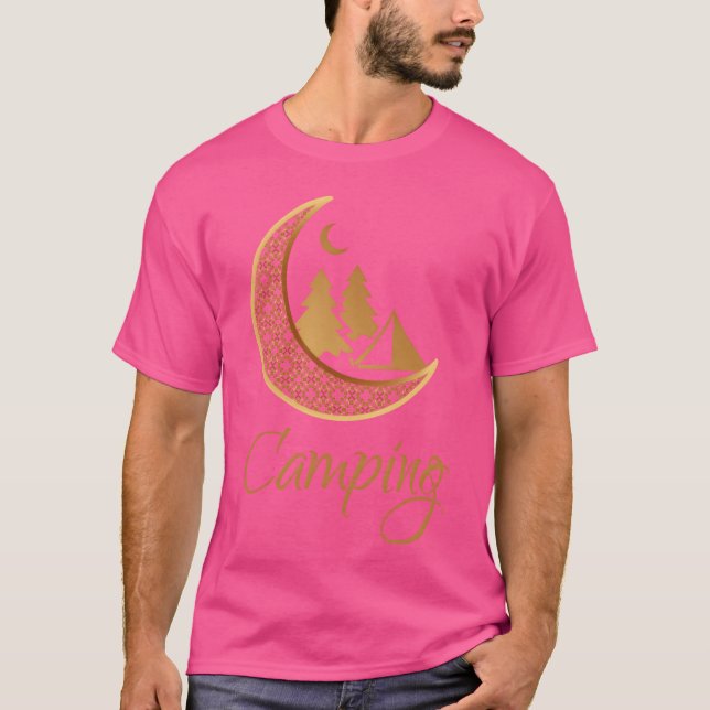 Camping i Gold Moon vänner T Shirt (Framsida)
