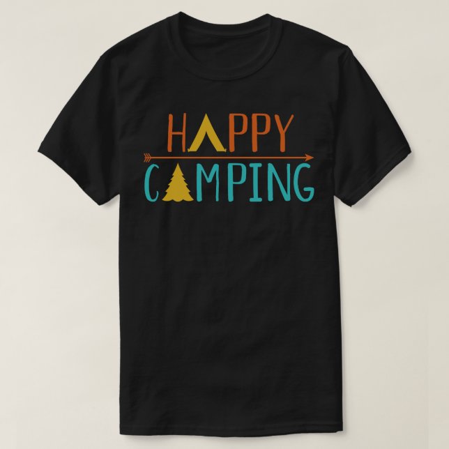 Camping i lycklig t shirt (Design framsida)