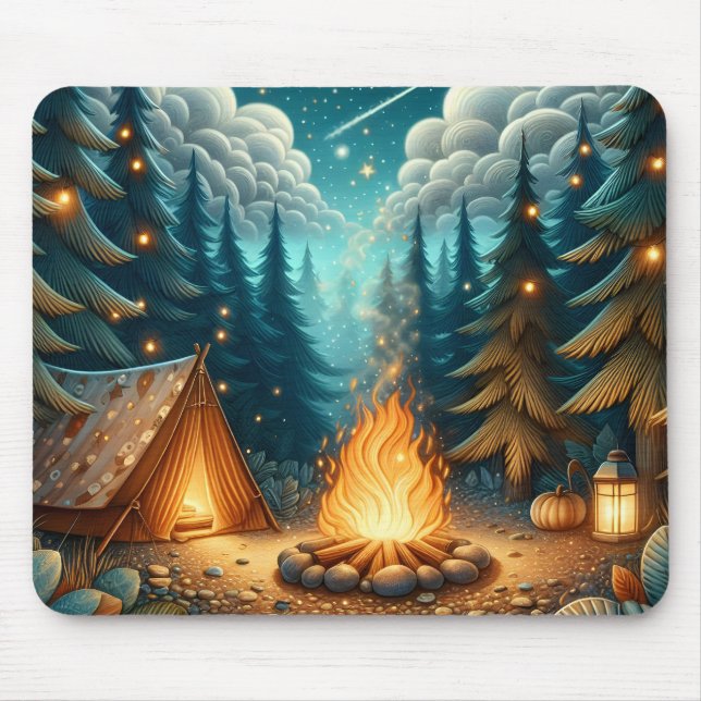 Camping i skog musmatta (Framsidan)