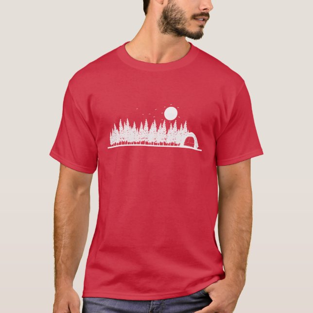 Camping i skogen Semester Berg Frihet f T Shirt (Framsida)